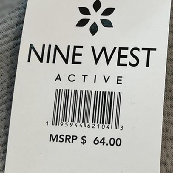 Nine West Active Textured Funnel Neck Pullover Sweatshirt gray long-sleeve L NWT - Picture 3 of 7